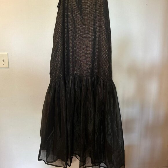 Robe longue noire métallisée à volants - Style bohème chic - Picture 3 of 3